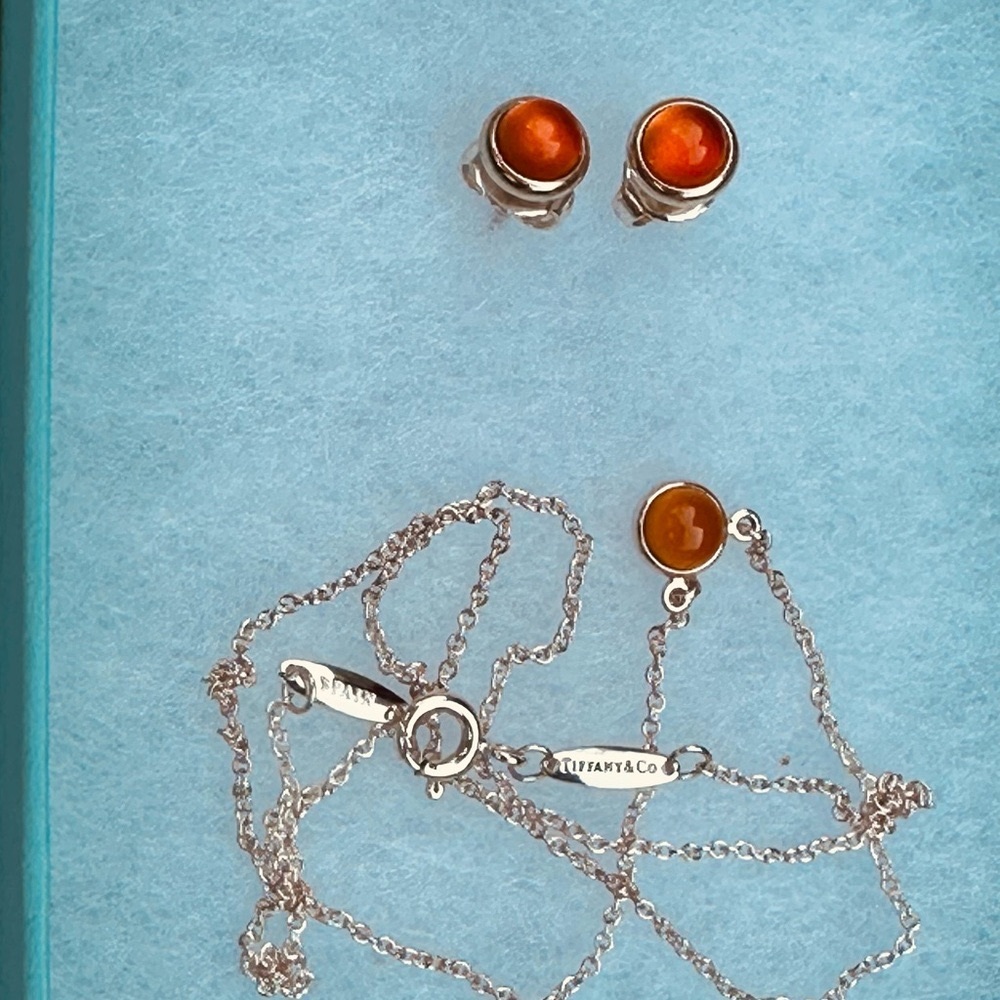 Tifffany &Co.Earrings by the yard chalcedony and silver 925 - Picture 3 of 13